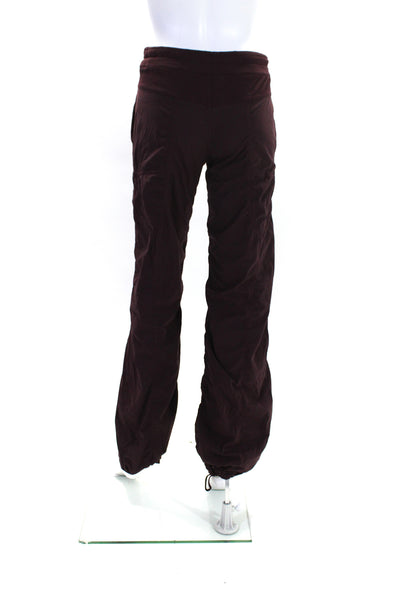 Lululemon Womens Maroon Striped Drawstring Cuff Ankle Jogger Pants Size 4