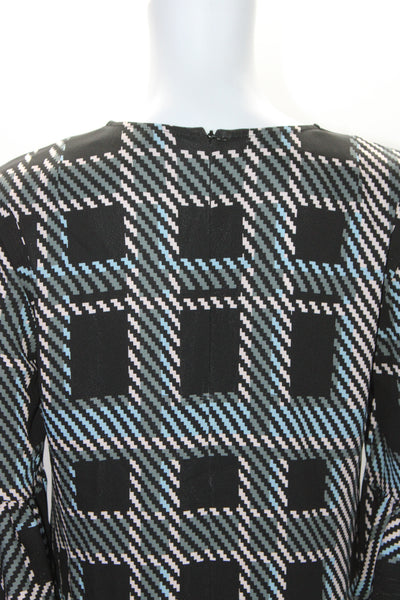 Markus Lupfer Womens Geometric Print A Line Dress Black Multi Colored Size Small