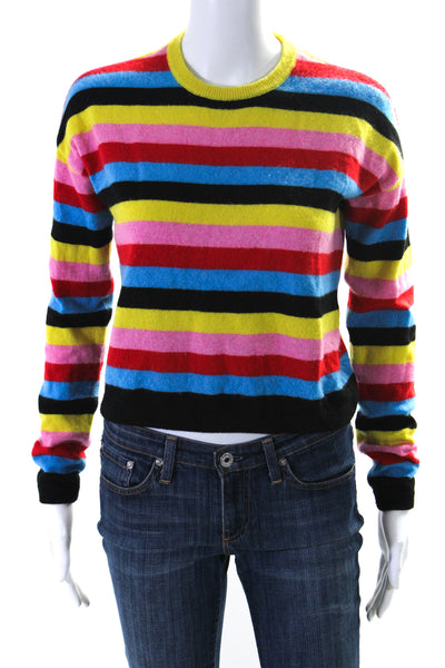 Threads of Privilege Womens Cashmere Striped Sweater Multicolored Size XS