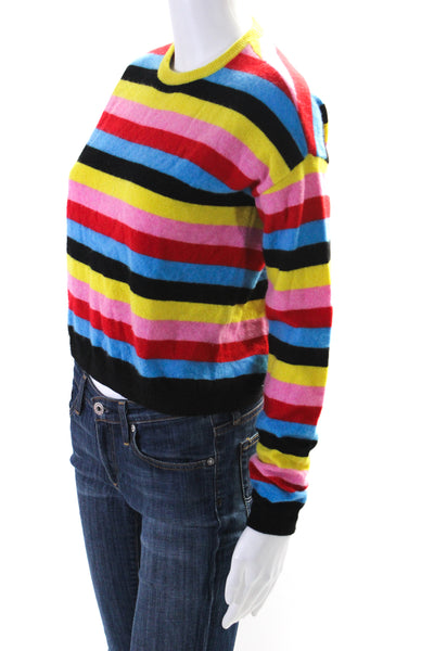 Threads of Privilege Womens Cashmere Striped Sweater Multicolored Size XS