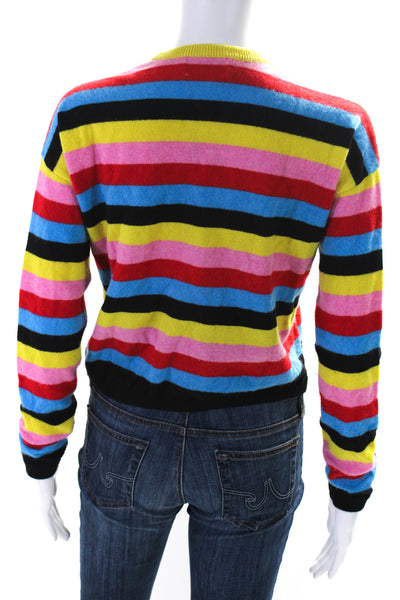 Threads of Privilege Womens Cashmere Striped Sweater Multicolored Size XS