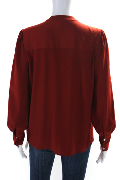 1. State Womens Long Sleeve Keyhole Lightweight Shirt Red Size Small