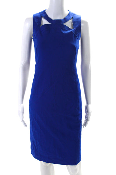 Akris Punto Womens Back Zip Sleeveless Cut Out Sheath Dress Blue Size 2