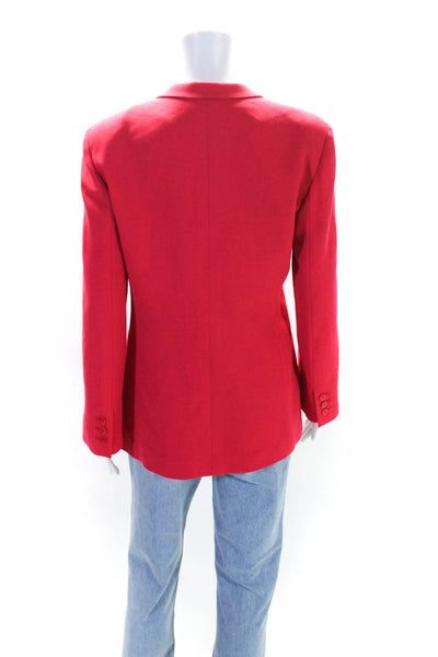 Armani Collezioni Womens Wool Darted Buttoned Collared Blazer Jackte Red Size 8