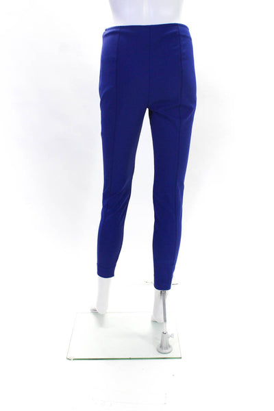 St. John Womens Cotton Darted Zipped Slip-On Skinny Dress Pants Blue Size 2