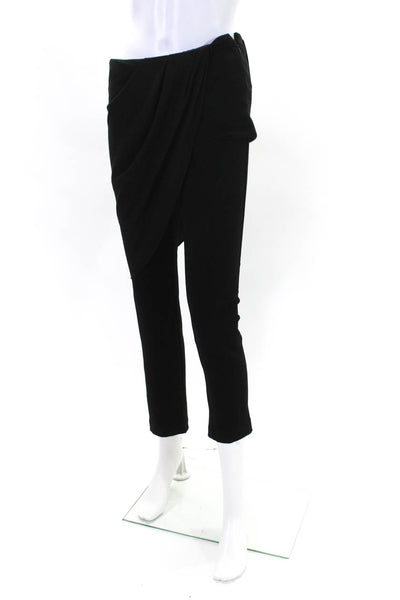 Haute Hippie Womens Zipp Layered Draped Slip-On Skinny Dress Pants Black Size 4