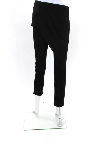 Haute Hippie Womens Zipp Layered Draped Slip-On Skinny Dress Pants Black Size 4