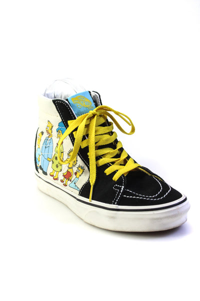 Vans x Simpsons Womens Lace Up Check Character Sneakers Black White Size 6.5