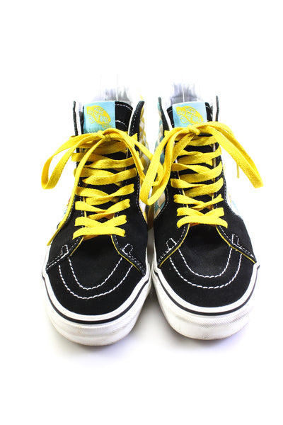 Vans x Simpsons Womens Lace Up Check Character Sneakers Black White Size 6.5