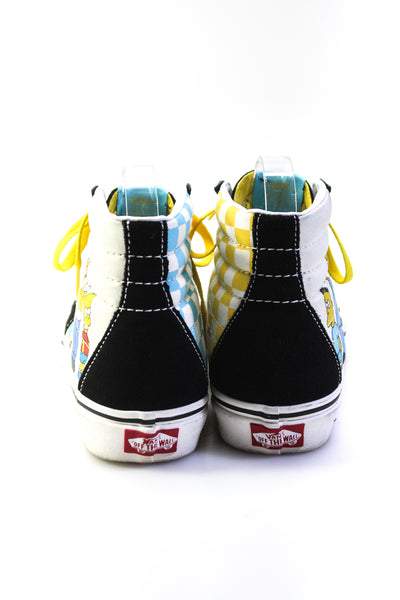 Vans x Simpsons Womens Lace Up Check Character Sneakers Black White Size 6.5