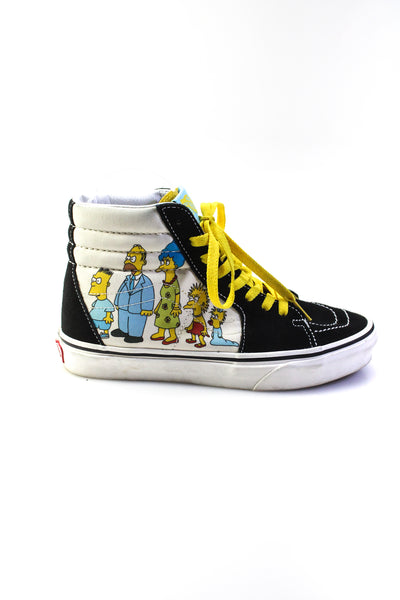 Vans x Simpsons Womens Lace Up Check Character Sneakers Black White Size 6.5