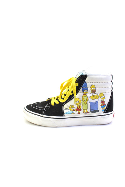 Vans x Simpsons Womens Lace Up Check Character Sneakers Black White Size 6.5