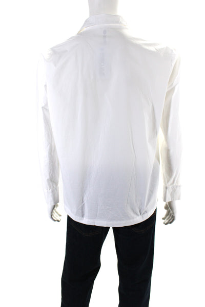 Skims Mens Long Sleeves Button Down Dress Shirt White Cotton Size Small