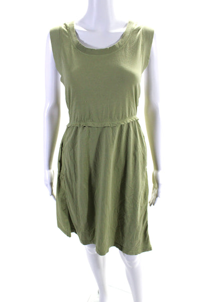 Anthropologie Women's Scoop Neck Sleeveless Pockets Mini Dress Green Size XL