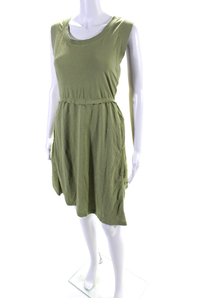 Anthropologie Women's Scoop Neck Sleeveless Pockets Mini Dress Green Size XL