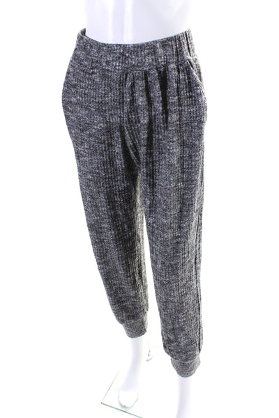 Elan Women's Elastic Waist Tapered Leg Jogger Pant Gray Size L