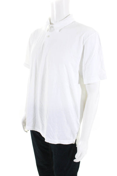 Standard James Perse Mens White Cotton Collar Short Sleeve Polo Shirt Size 3