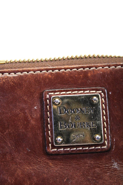 Dooney & Bourke Womens Leather Medallion Zipped Textured Coin Wallet Brown