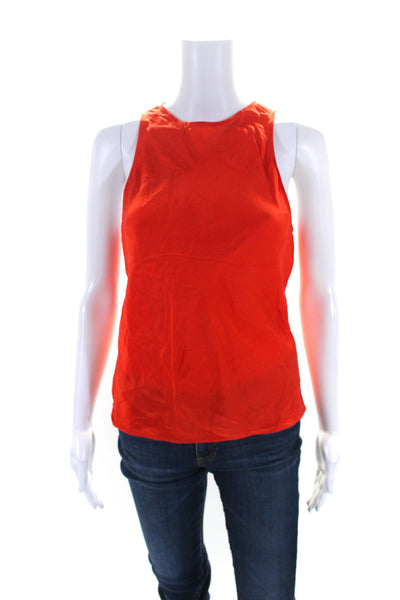 Frame Womens Bright Red Silk Scoop Neck Sleeveless Tank Top Size S