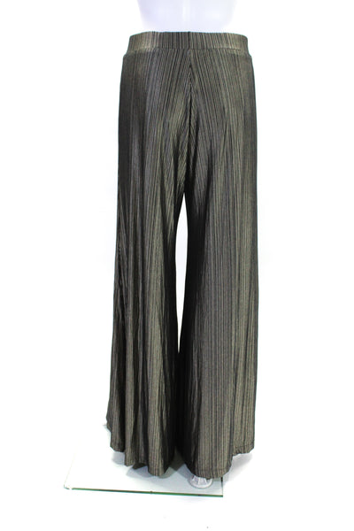 Romaria Womens Striped Print V-Neck Bodysuit Top Pants Set Black Size EUR40 42