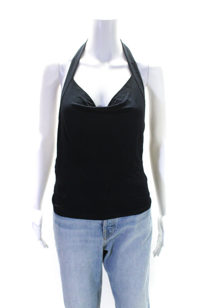 Yigal Azrouel Womens Sleeveless Pullover Halter Top Blouse Navy Blue Size Small