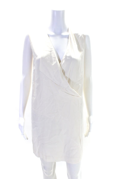 3.1 Phillip Lim Womens Sleeveless V Neck Front Slit Dress Ivory White Size 6