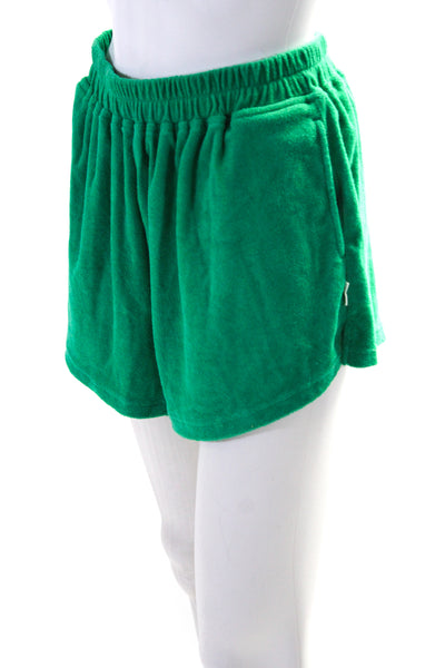 Seafolly Womens Short Sleeve V Neck Terry Top Shorts Set Green Size Small Medium