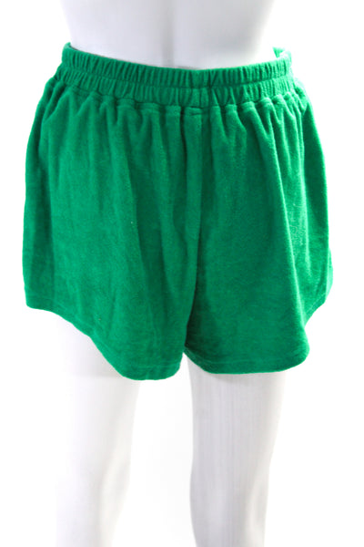 Seafolly Womens Short Sleeve V Neck Terry Top Shorts Set Green Size Small Medium