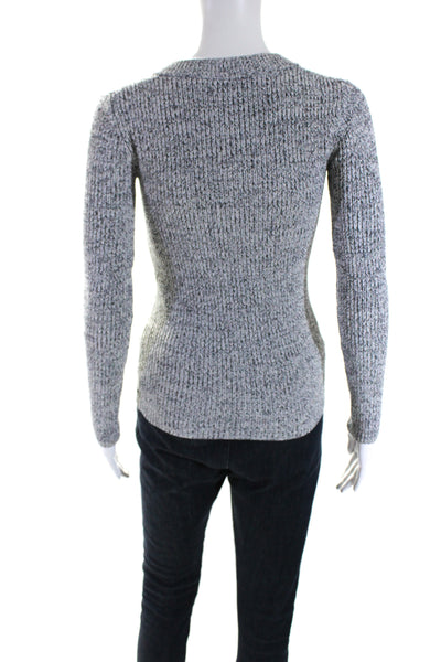 Theory Womens Gray V-Neck Long Sleeve Pullover Sweater Top Size P