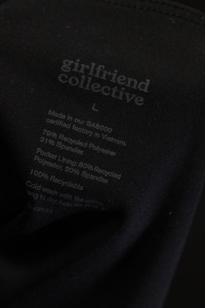 Girlfriend Collective Womens High Rise Stretch Knit Leggings Black Size Large