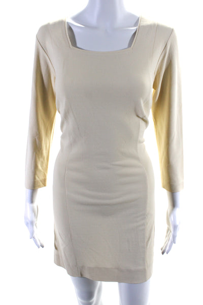 Missoni Womens Long Sleeve Square Neck Mini Shift Dress WHite Size IT 42