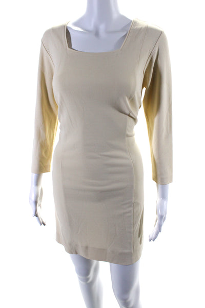 Missoni Womens Long Sleeve Square Neck Mini Shift Dress WHite Size IT 42