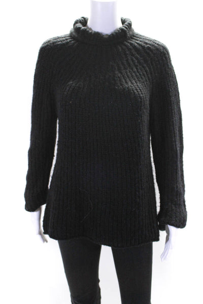 Rag & Bone Womens Crochet Long Sleeve Pullover Turtleneck Sweater Black Size S