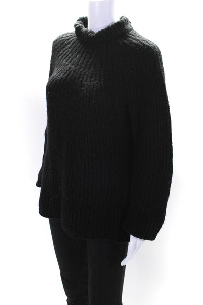 Rag & Bone Womens Crochet Long Sleeve Pullover Turtleneck Sweater Black Size S