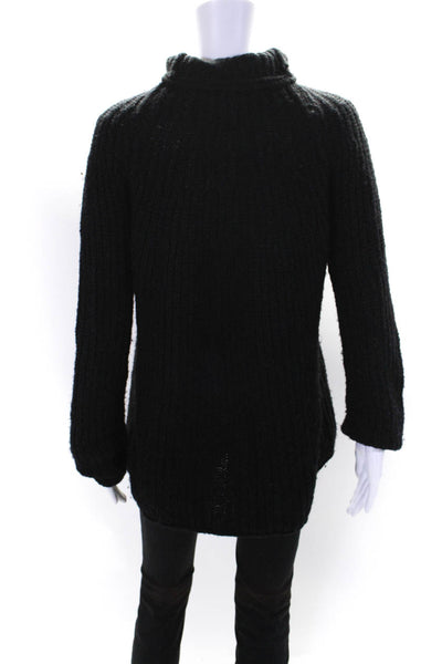 Rag & Bone Womens Crochet Long Sleeve Pullover Turtleneck Sweater Black Size S