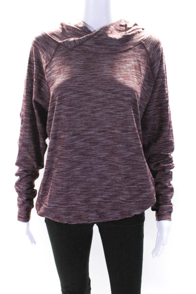 Lululemon Womens Jersey Long Sleeve Pullover Thin Hoodie Heather Maroon Size 8