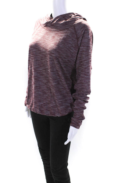 Lululemon Womens Jersey Long Sleeve Pullover Thin Hoodie Heather Maroon Size 8