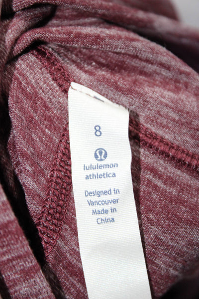 Lululemon Womens Jersey Long Sleeve Pullover Thin Hoodie Heather Maroon Size 8