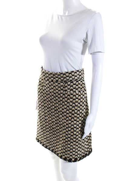 Tory Burch Womens Brown Textured Printed Zip Back Lined Pencil Skirt Size 4