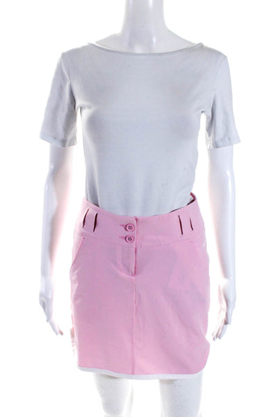 Nike Womens Zipper Fly Athletic Pencil Skirt Pink White Size 0