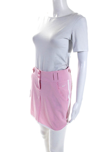 Nike Womens Zipper Fly Athletic Pencil Skirt Pink White Size 0