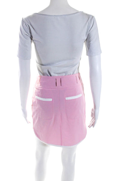 Nike Womens Zipper Fly Athletic Pencil Skirt Pink White Size 0