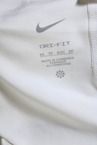 Nike Womens Elastic Waistband Knee Length Logo Skort White Size Extra Small