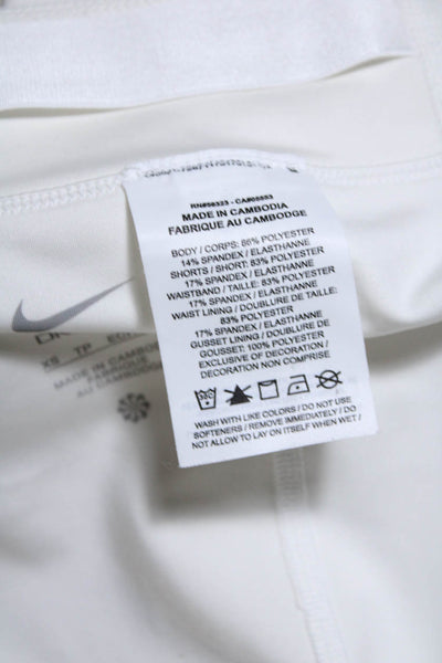 Nike Womens Elastic Waistband Knee Length Logo Skort White Size Extra Small