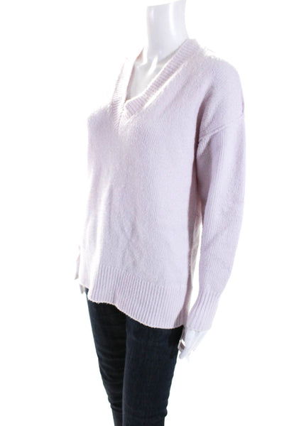 Joie Womens 3/4 Sleeve V Neck High Low Sweater Purple Wool Size Extra Small