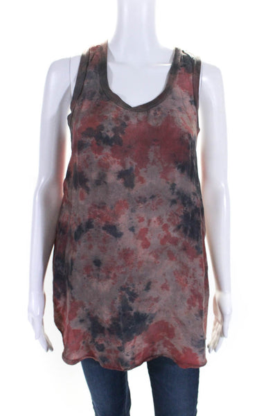 Pete & Greta Womens Spotted Print Scoop Neck Sleeveless Tank Top Brown Size XS