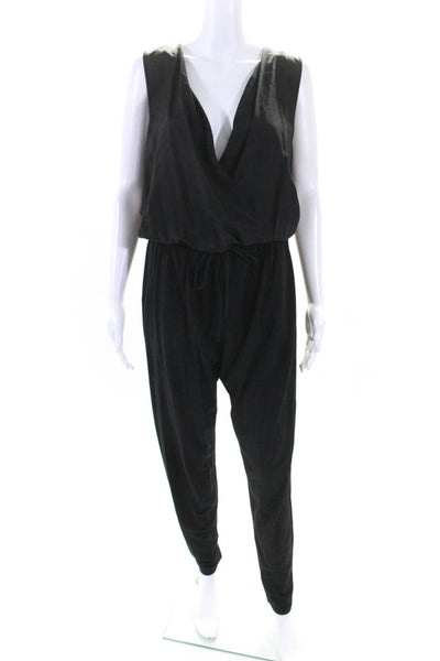 Weekend Max Mara Womens Sleeveless V Neck Slim Fit Jumpsuit Black Size M