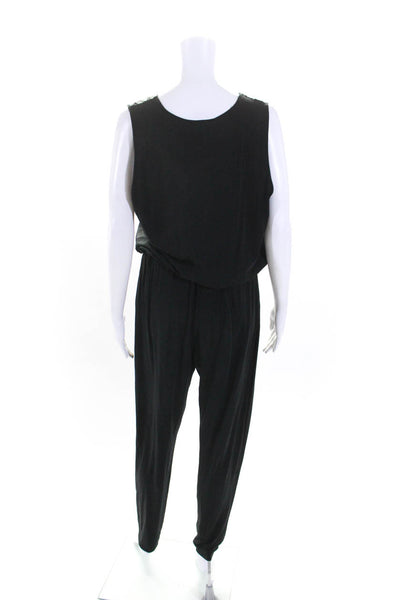 Weekend Max Mara Womens Sleeveless V Neck Slim Fit Jumpsuit Black Size M