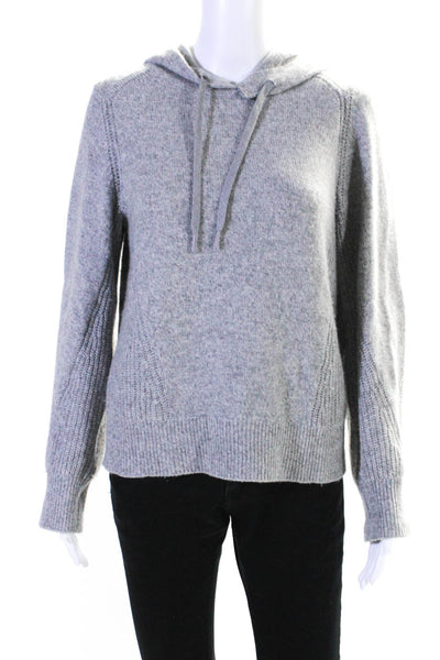 Rag & Bone Womens Cashmere Knit Long Sleeve Hooded Sweater Top Light Gray Size S