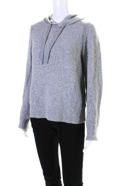 Rag & Bone Womens Cashmere Knit Long Sleeve Hooded Sweater Top Light Gray Size S